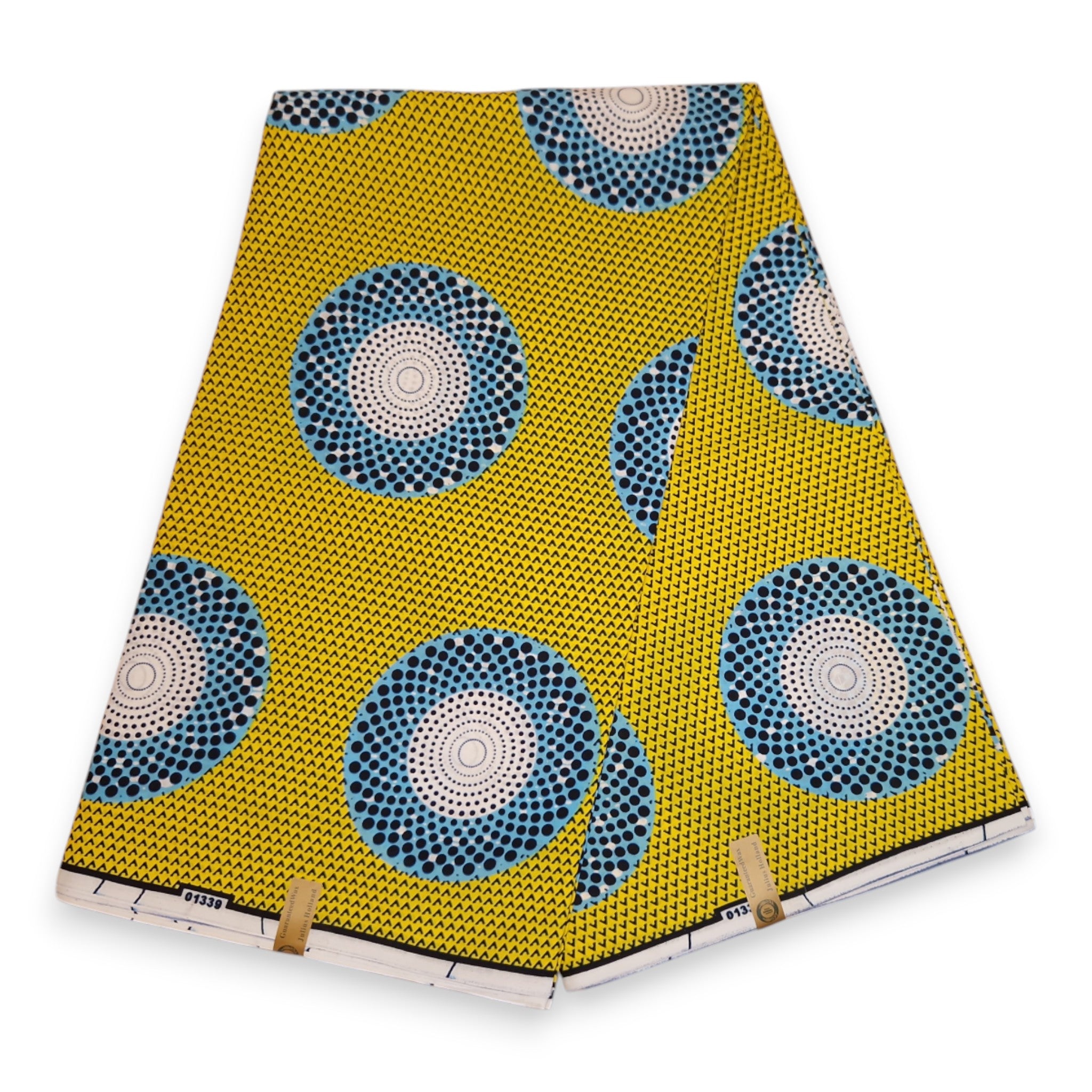 African Wax print fabric - Yellow Circles