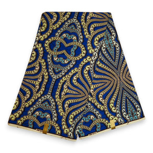 African Wax print fabric - Blue Patterns