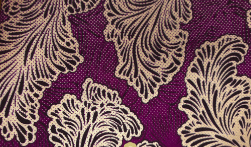 African Wax print fabric - Purple Gold Floral Whisper - Special effect Brillant Platinum Edition