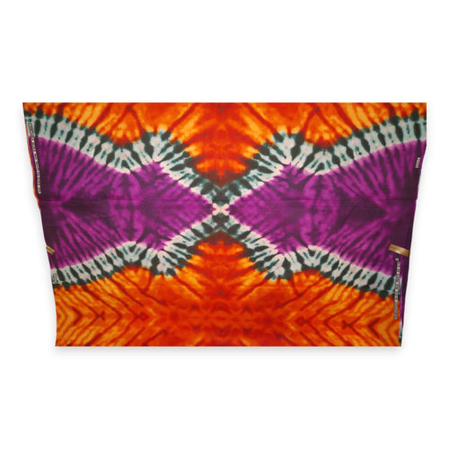 African print fabric - Orange Purple Tie dye - Polycotton