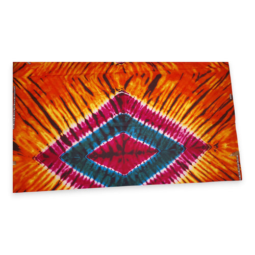 African print fabric - Orange Tie dye - Polycotton