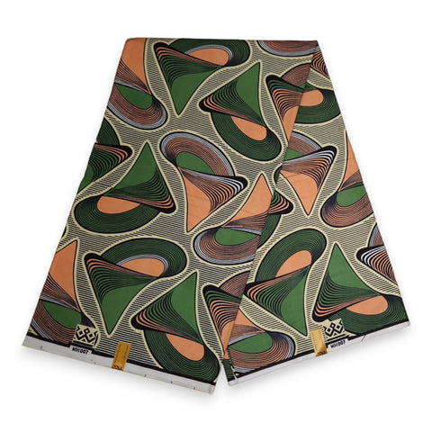 African Wax print fabric - Green Shell