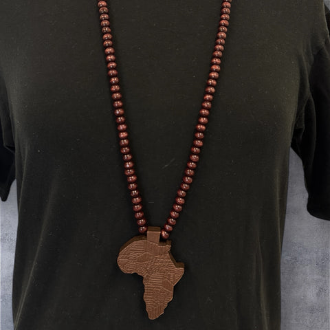 Wooden bead necklace / necklace / pendant - African continent - Black / dark brown