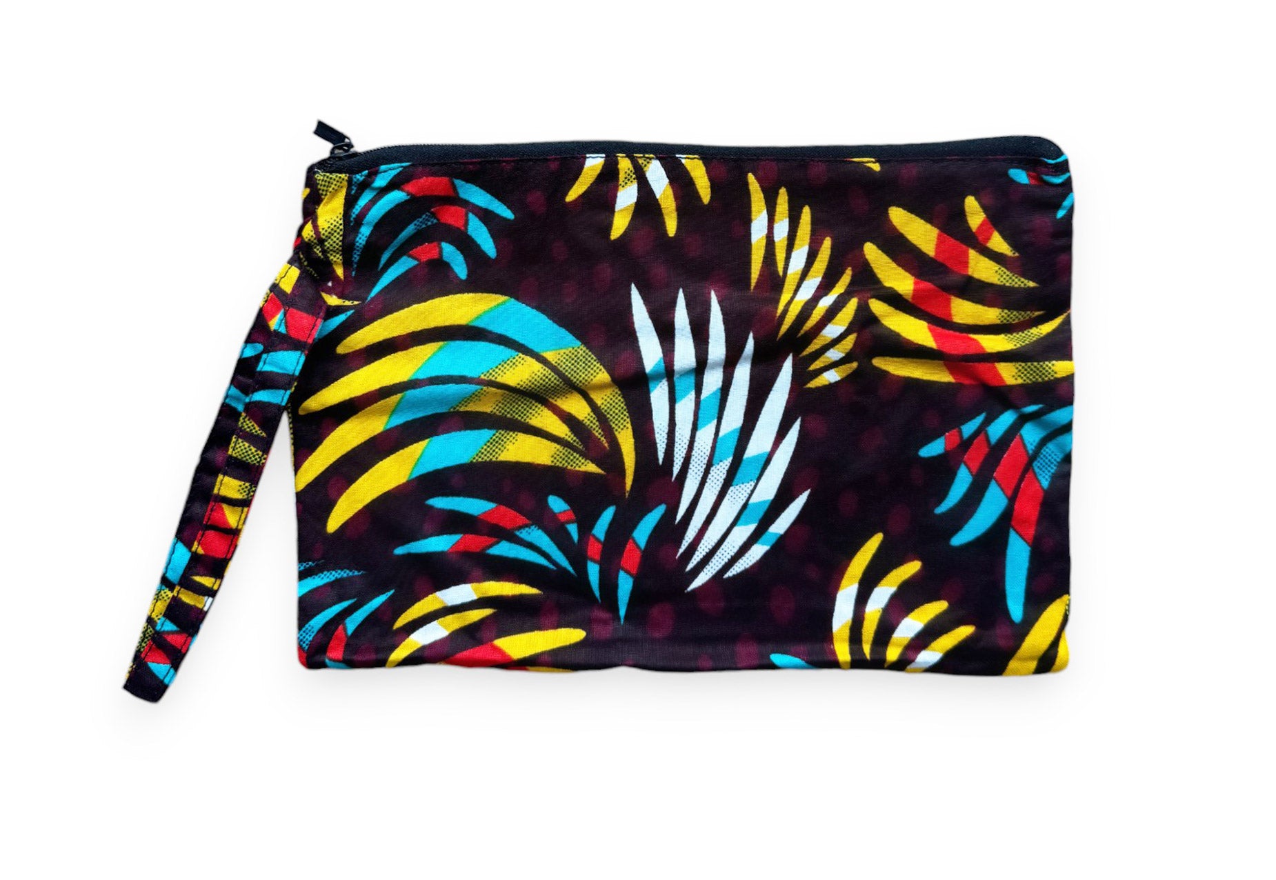 African print Makeup pouch / Pencil case / Cosmetic Bag / Coin Purse - Multicolor Feathers