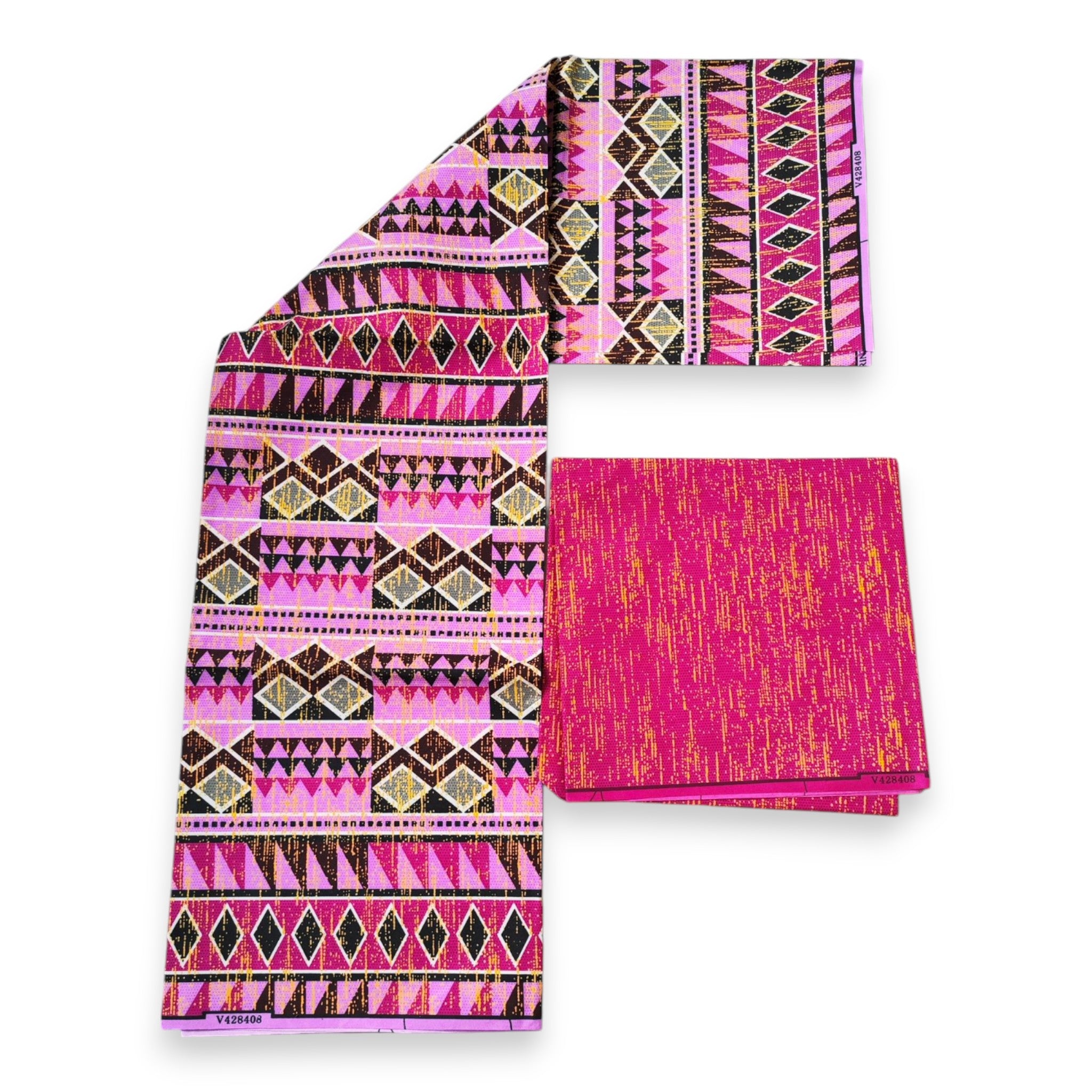 African print fabric - Two-Tone print Polycotton - 6 Yards Combination (4+2 Yards) PO-5027