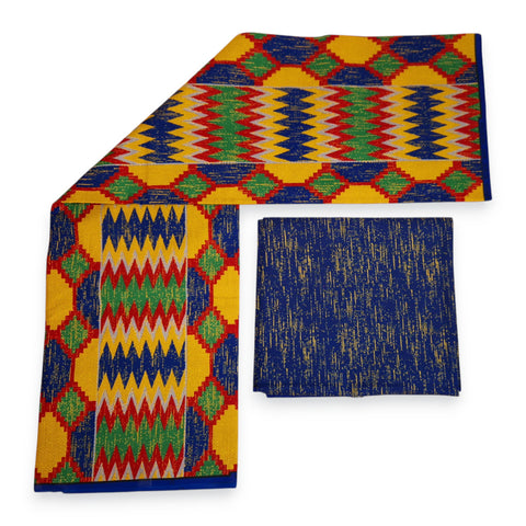 African print fabric - Two-Tone print Polycotton - 6 Yards Combination (4+2 Yards) PO-5044