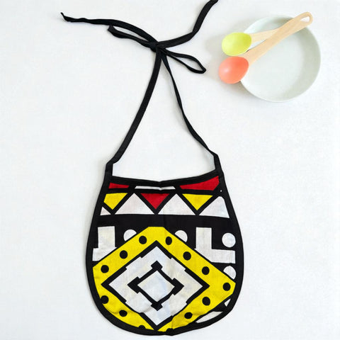 African Print Baby Bib - Red Samakaka (Unisex)