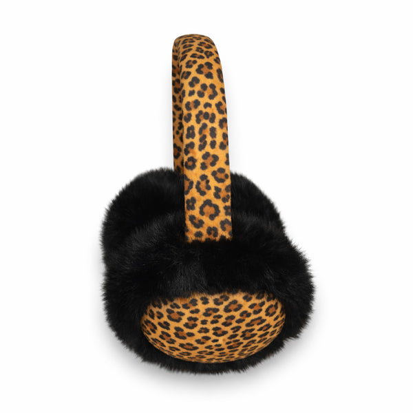 African Print Earmuffs - Foldable Winter Ear Warmers - Leopard