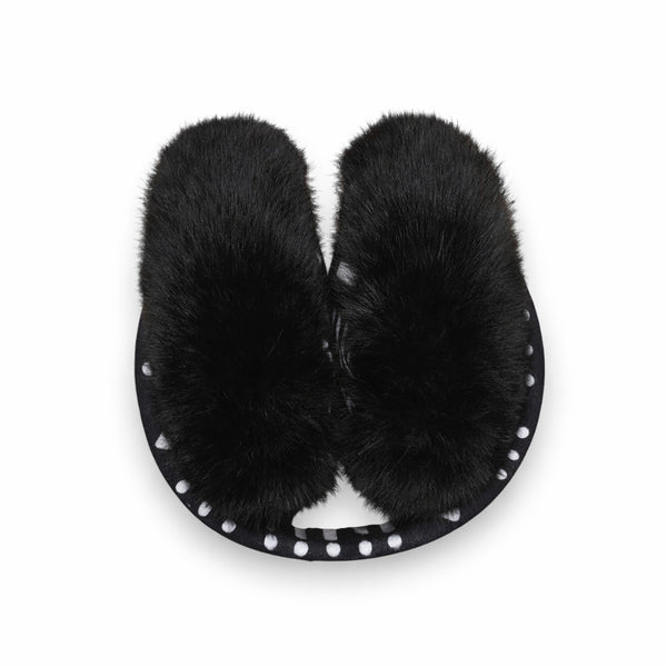 African Print Earmuffs - Foldable Winter Ear Warmers - Black White Bogolan