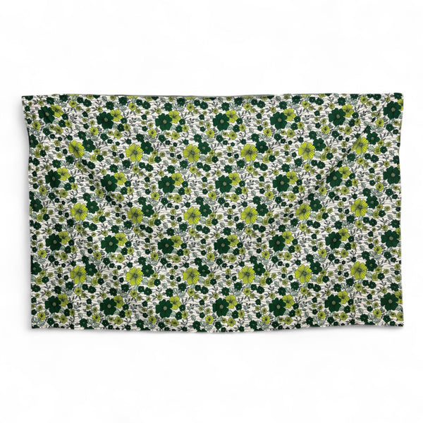 Sarong / pareo - Cotton Beachwear wrap skirt / baby carrier wrap - Green flower