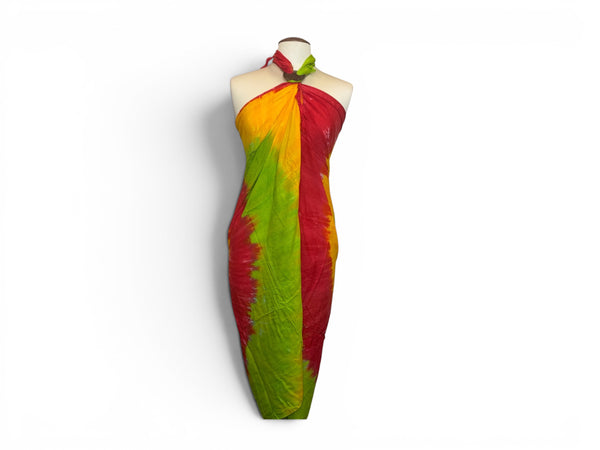Sarong / pareo - Beachwear wrap skirt - Tie dye Multicolor
