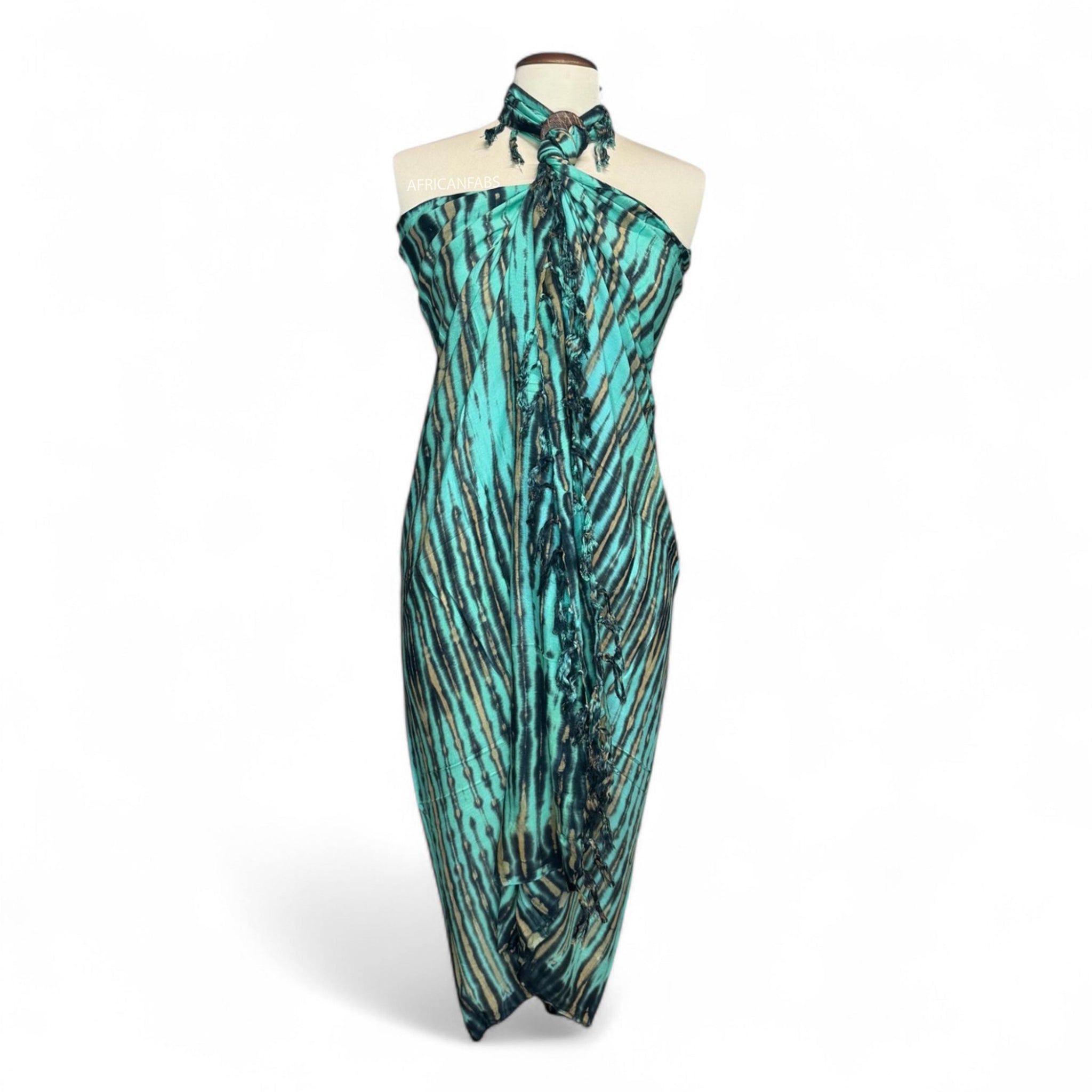 Sarong / pareo - Beachwear wrap skirt - Green
