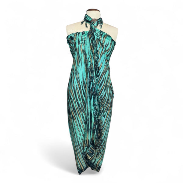 Sarong / pareo - Beachwear wrap skirt - Green