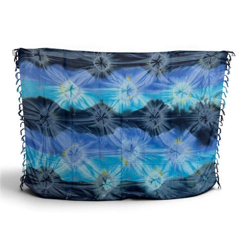 Sarong / pareo - Beachwear wrap skirt - Blue Navy Tie Dye Ocean