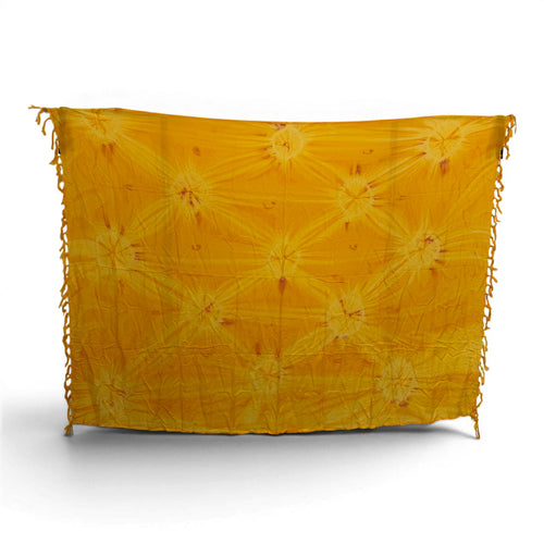 Sarong / pareo - Beachwear wrap skirt - Yellow Orange Sunset Tie Dye