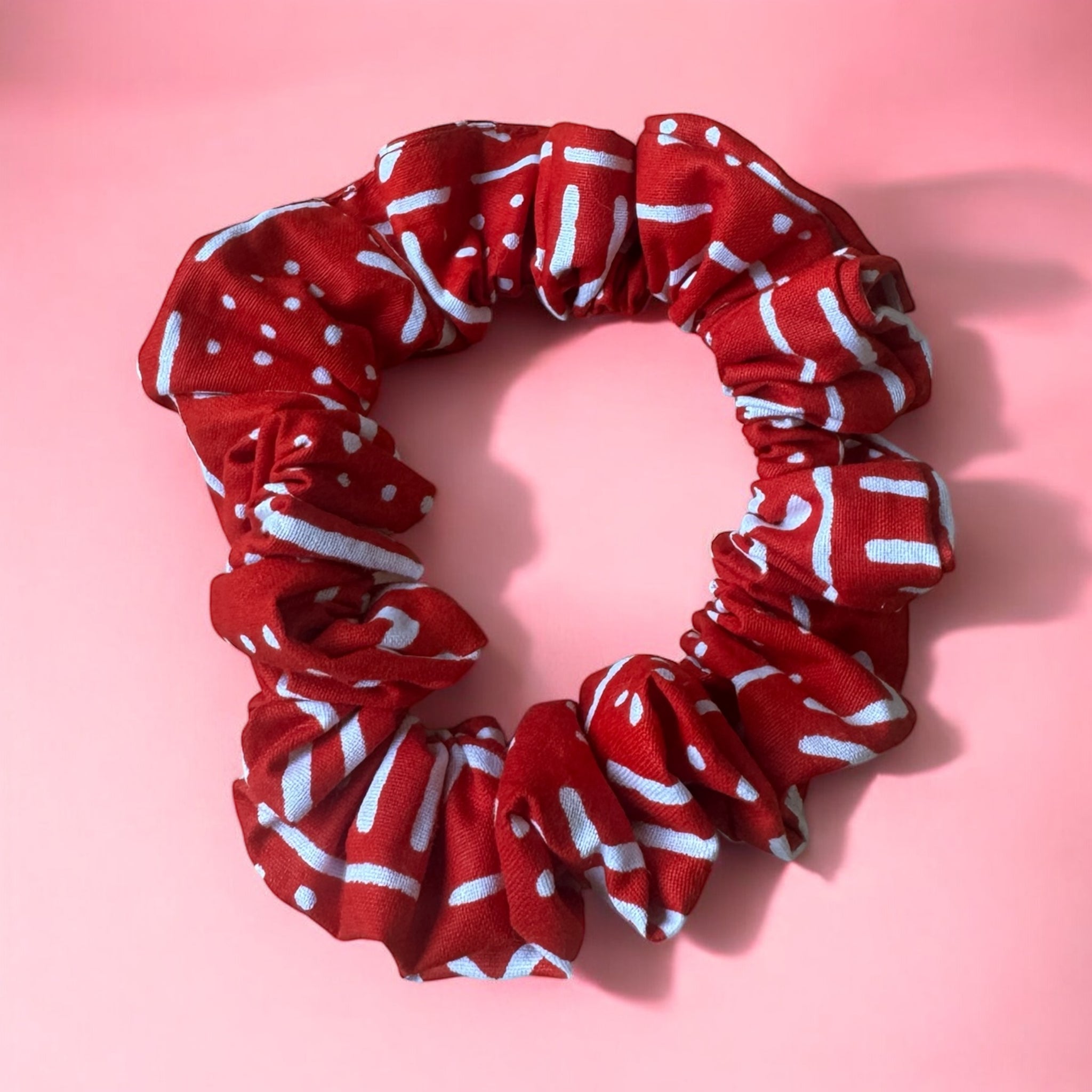 African print Scrunchie - Hair Accessories - Red