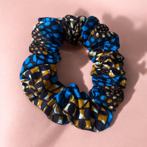 African print Scrunchie - Hair Accessories - Blue dotted