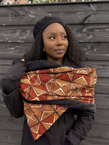 African print Winter scarf for Adults Unisex - Brown Prism