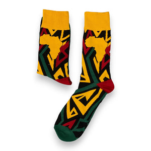 African socks / Afro socks / Kente socks - Yellow Africa