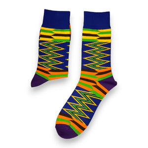 African socks / Afro socks / Kente socks - Blue