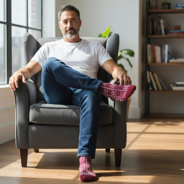 African socks / Afro socks set SANKOFA in pouch - Set of 5 pairs