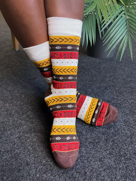 African socks / Afro socks set NKEM in pouch - Set of 5 pairs