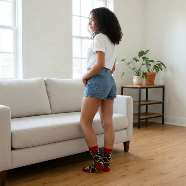 African socks / Afro socks set OWURA in pouch - Set of 4 pairs