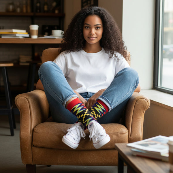 African socks / Afro socks set OWURA in pouch - Set of 4 pairs