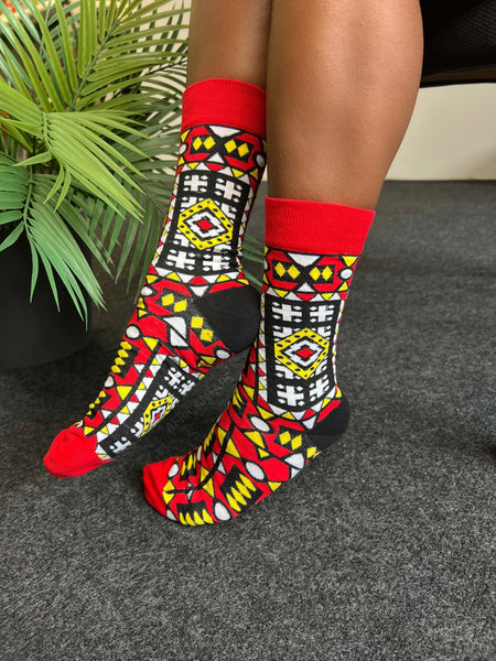 African socks / Afro socks set MEDAASE in pouch - Set of 5 pairs