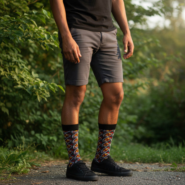 African socks / Afro socks set MENSAH in pouch - Set of 5 pairs