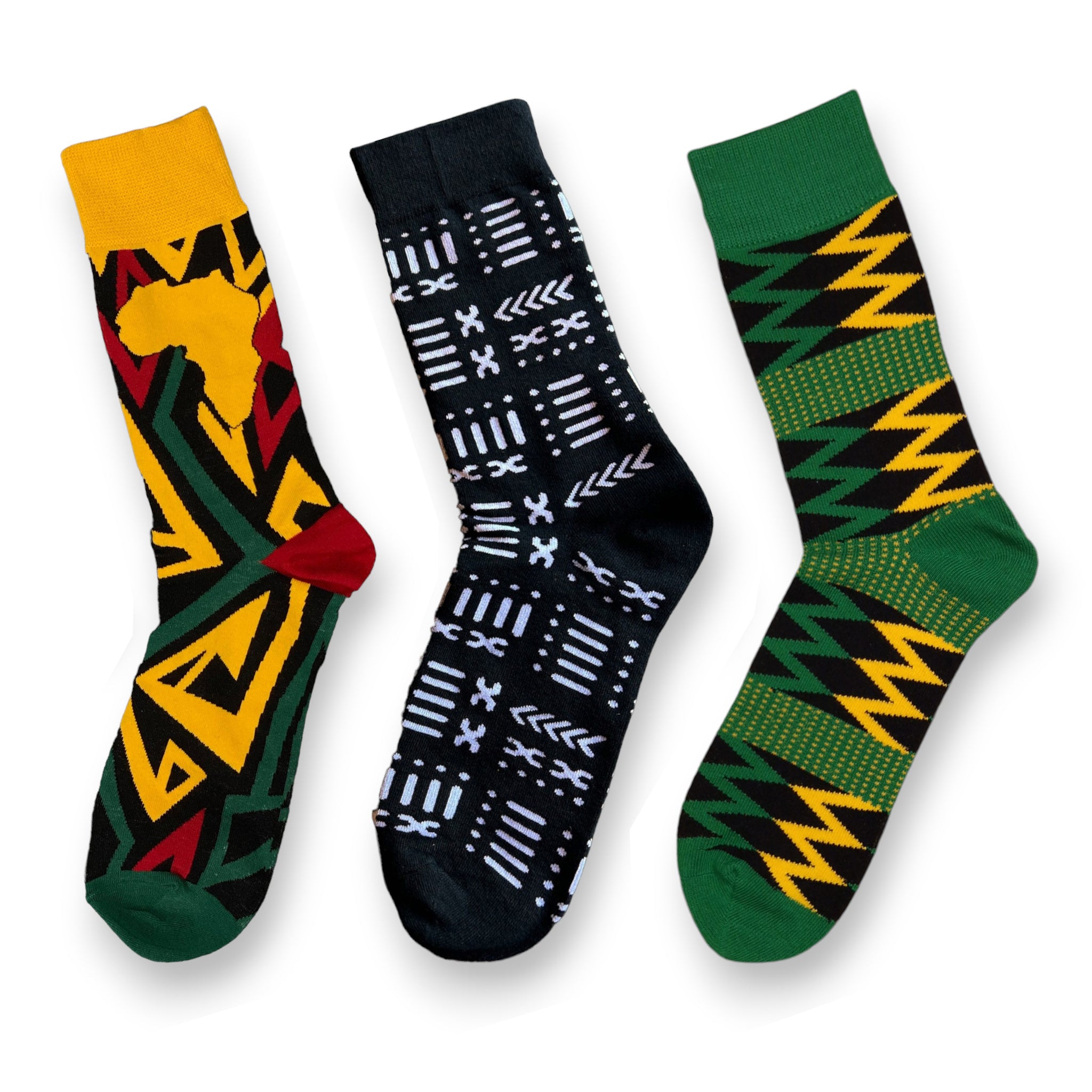 African socks / Afro socks / Set of 3 pairs ENE