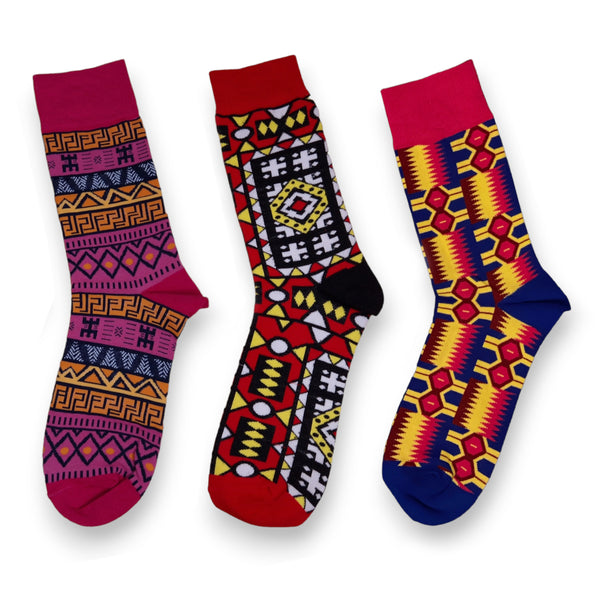 African socks / Afro socks / Set of 3 pairs IHINRON