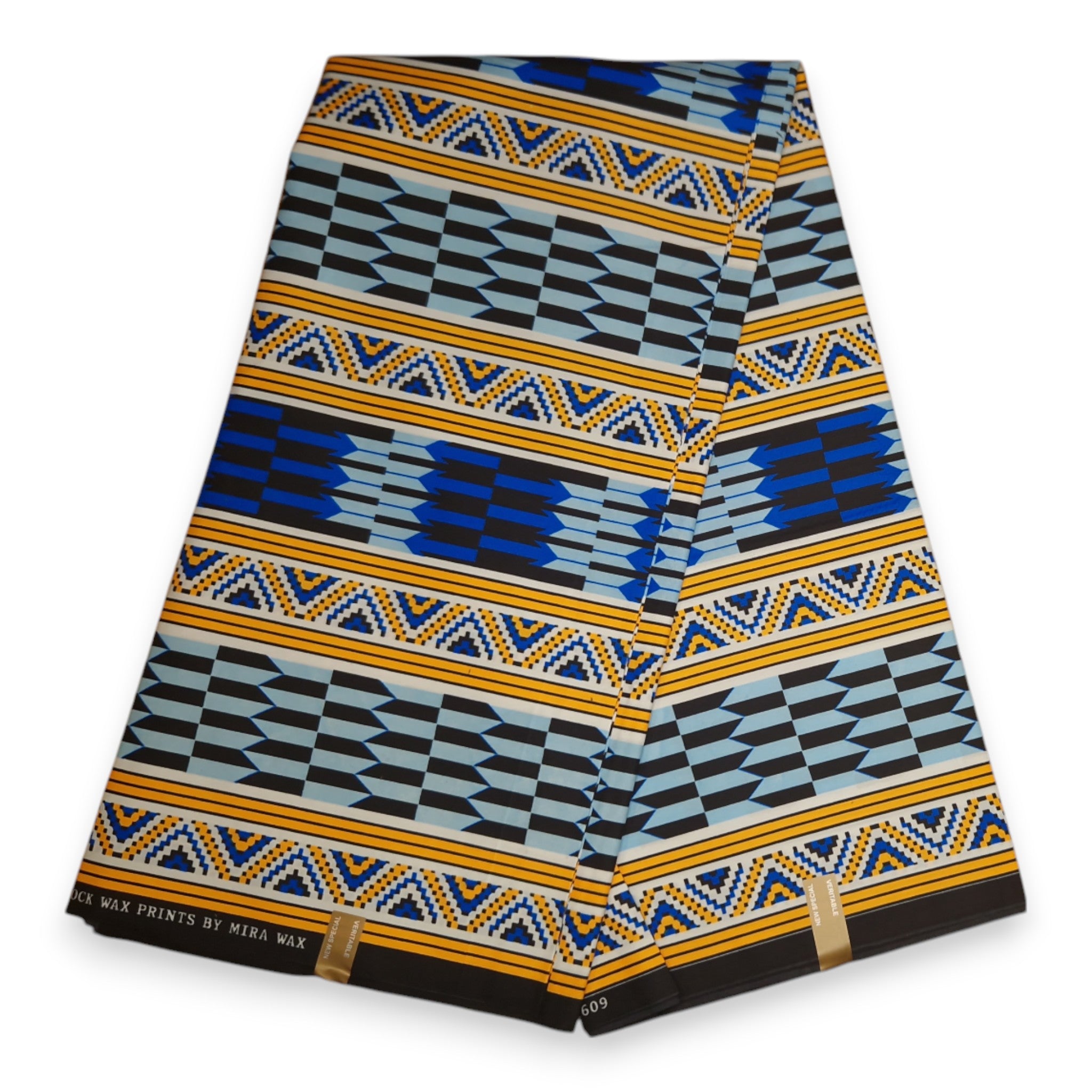 African print fabric - Yellow Kente - Polycotton