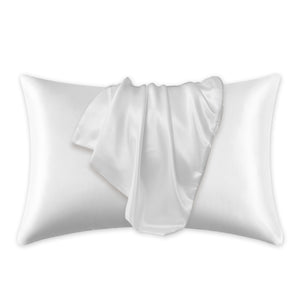 Satin pillow case White 60 x 70 cm pillow size - Silky satin pillowcase / cushion cover