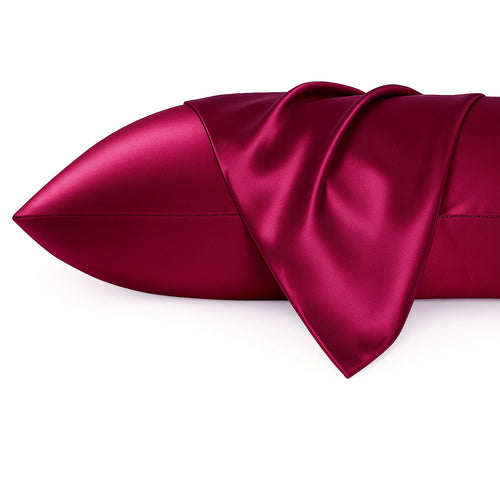 2 PIECES - Satin pillow case Red 60 x 70 cm pillow size - Silky satin pillowcase / cushion cover