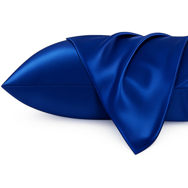Satin pillow case Dark blue 60 x 70 cm pillow size - Silky satin pillowcase / cushion cover