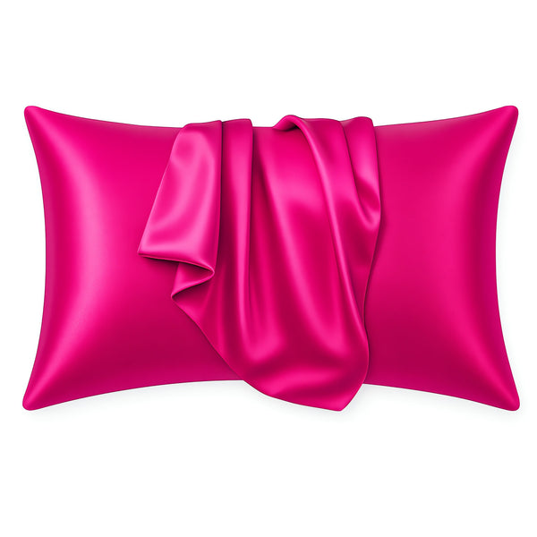 Satin pillow case Fuchsia 60 x 70 cm pillow size - Silky satin pillowcase / cushion cover