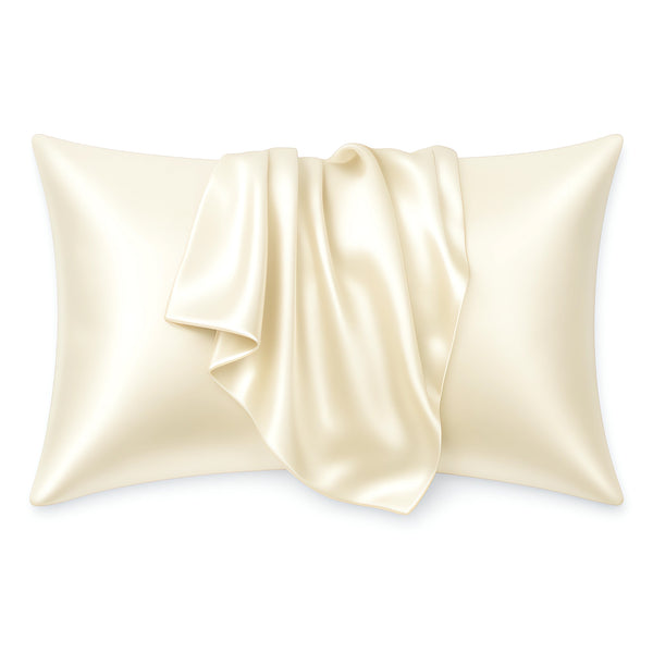 Satin pillow case Ivory 60 x 70 cm pillow size - Silky satin pillowcase / cushion cover