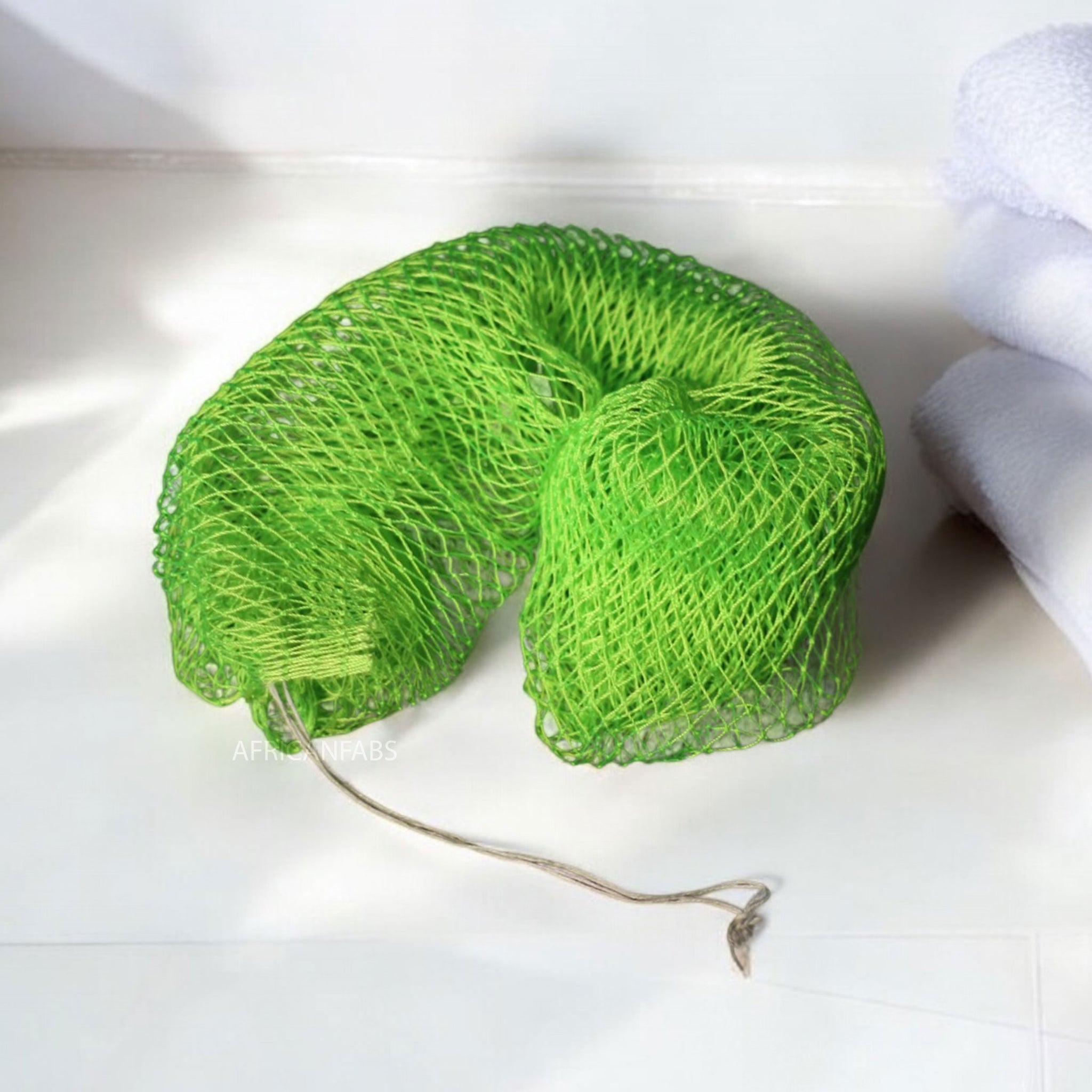 African net sponge / African exfoliating net / Sapo sponge - Neon green