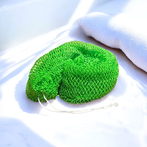 African net sponge / African exfoliating net / Sapo sponge - Neon green