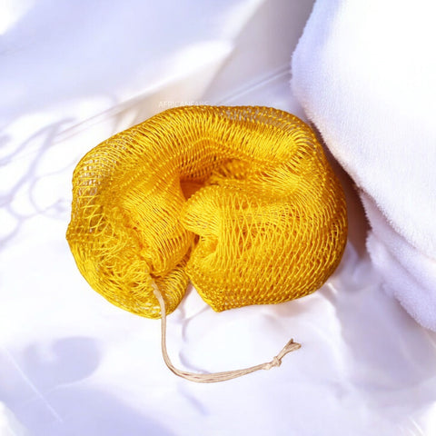 African net sponge / African exfoliating net / Sapo sponge - Honey yellow
