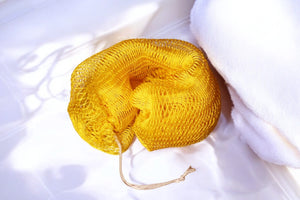 African net sponge / African exfoliating net / Sapo sponge - Honey yellow