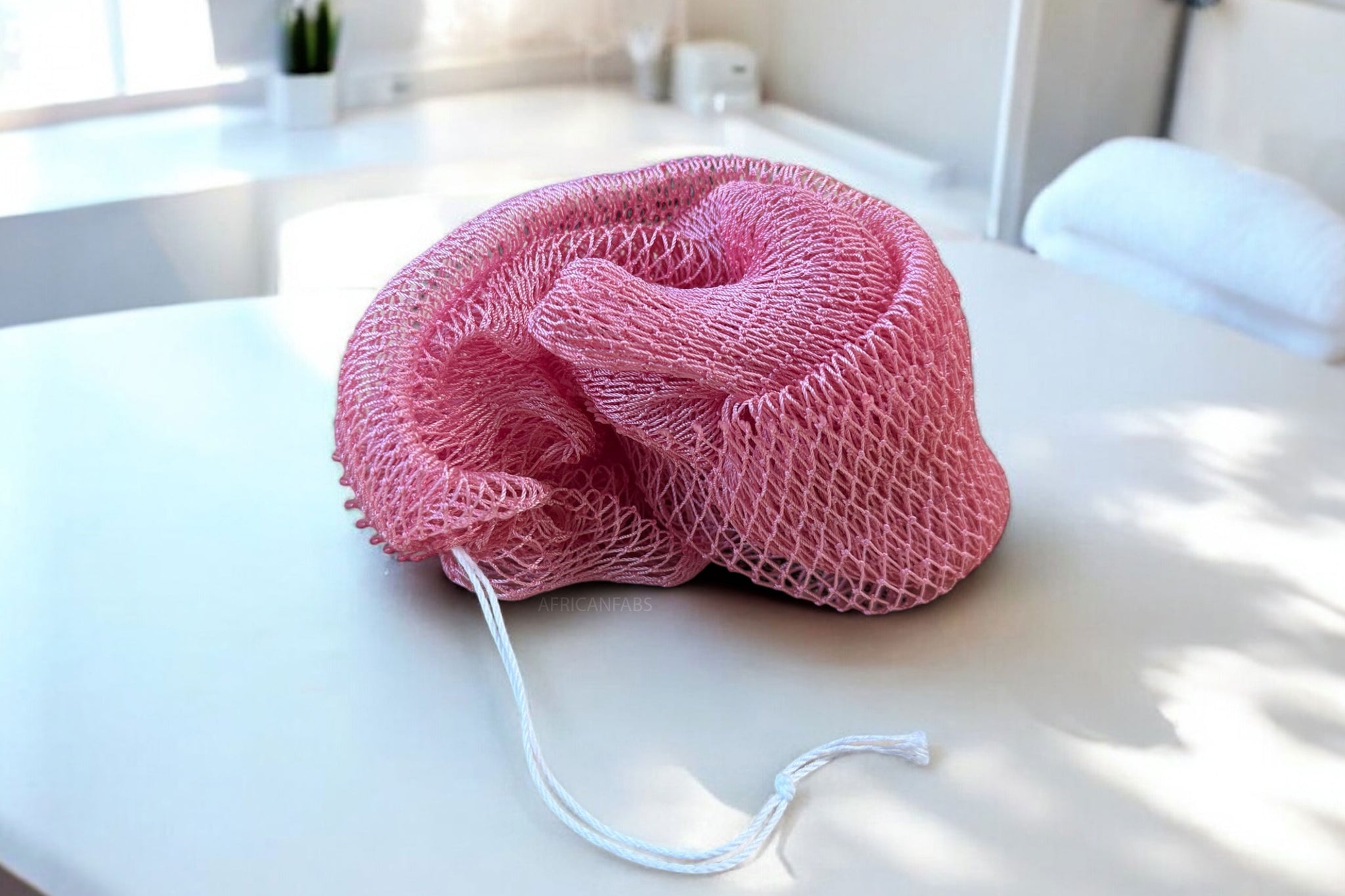 African net sponge / African exfoliating net / Sapo sponge - Pastel Pink