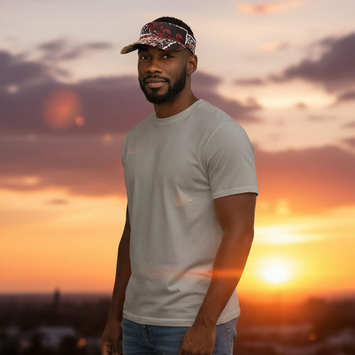 African print Sun visor cap - Brown