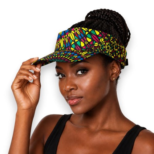 African print Sun visor cap - Multicolor Sunburst