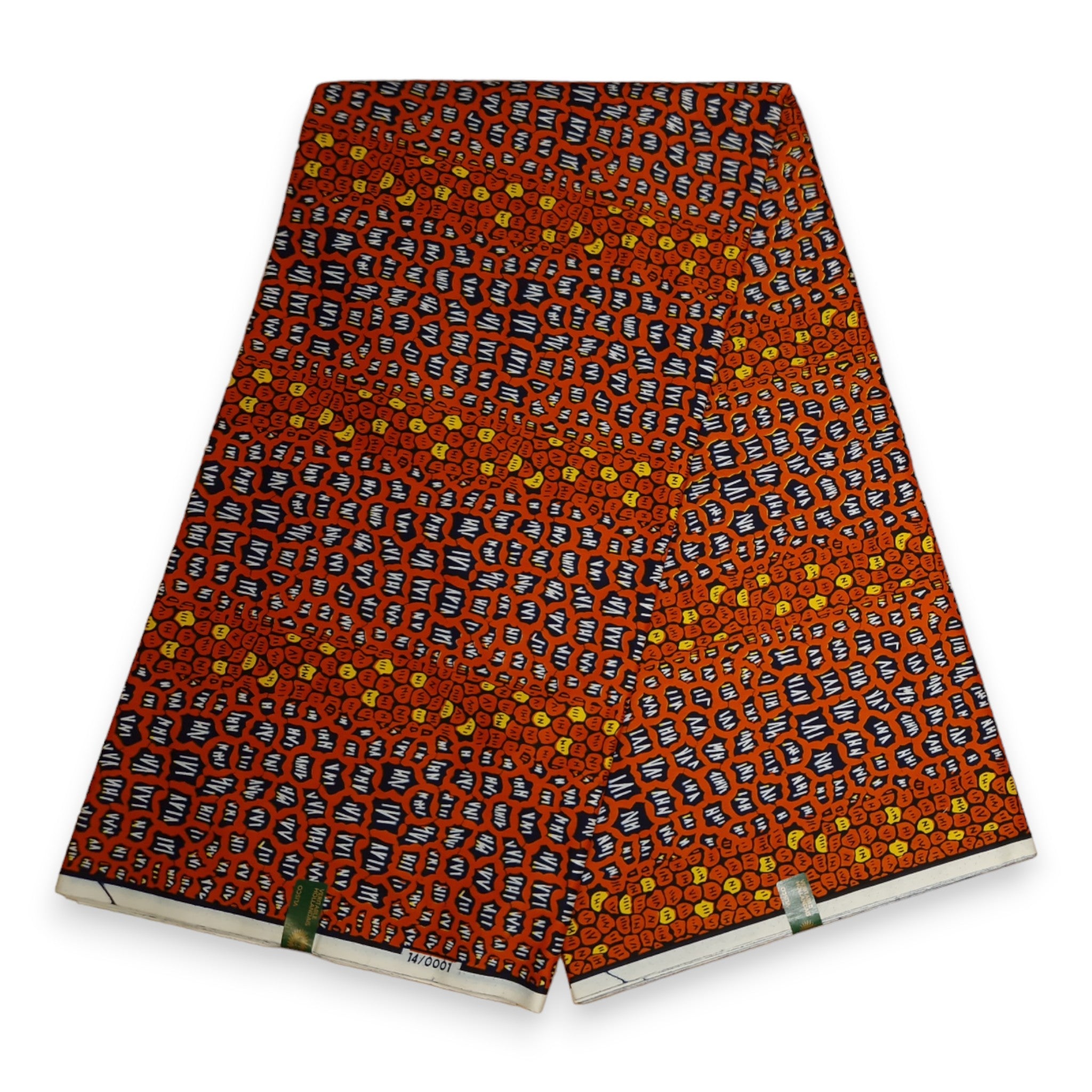 VLISCO Hollandais Wax print fabric - Dark Orange / brown leopard