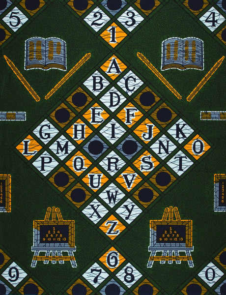 VLISCO Hollandais Wax print fabric - Green ABC VL00017