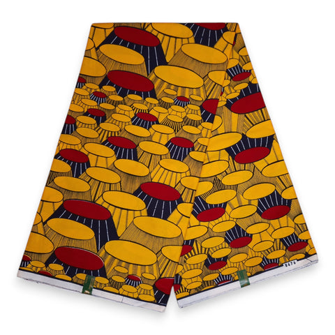 VLISCO Hollandais Wax print fabric - Yellow Oche Eze / King's Chair VL08676-048