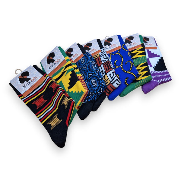 African socks / Afro socks / Kente socks - Blue multicolor