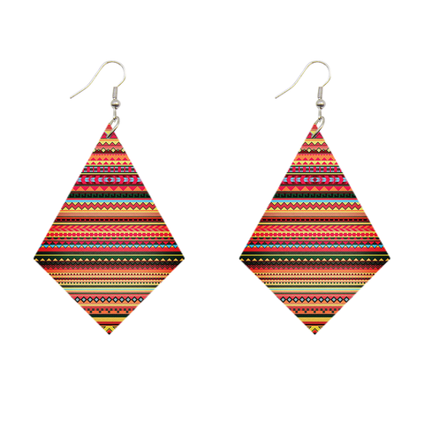 African Print Earrings | Rhombus shaped - Stripes